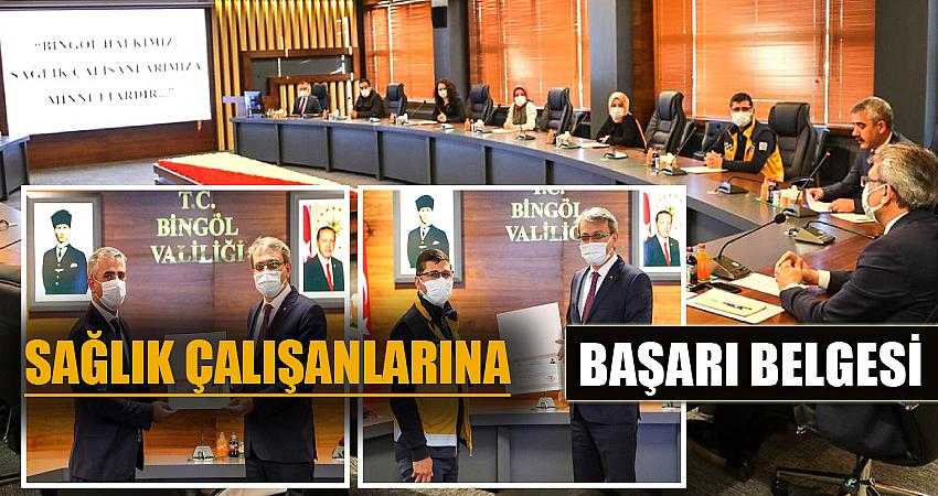 Sağlık çalışanlarına başarı belgesi